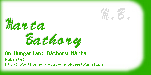 marta bathory business card